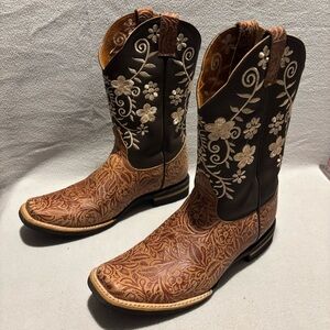 Unbranded Embroidered Square Toe Western Cowboy Boots Ladies 4.5